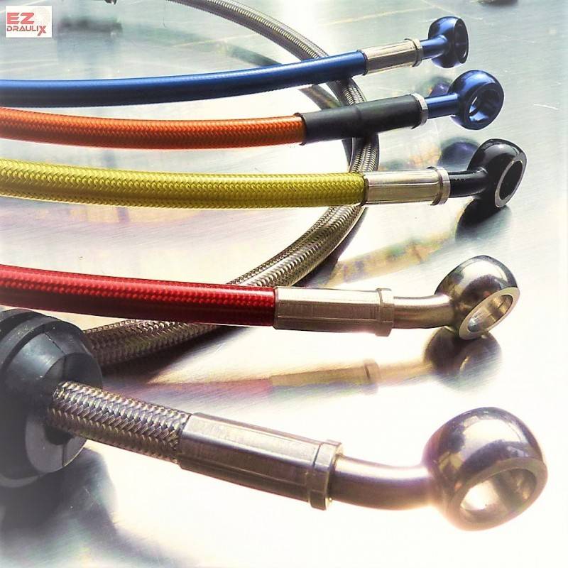 Durite Frein Moto 60cm,Durite Embrayage Hydraulique Durite Aviation pour Pit Bike Dirt Bike Enduro Motocross ATV Quad-Rouge