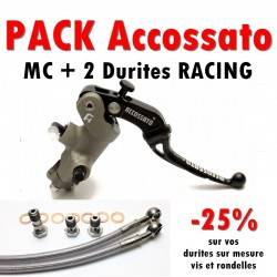 PACK Maitre cylindre de frein PR 19x18 ACCOSSATO + 2 Durites Racing - Ezdraulix