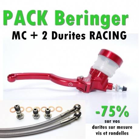 PACK Maitre cylindre de frein Racing BARR12 17,5 BERINGER + 2 Durites Racing - Ezdraulix