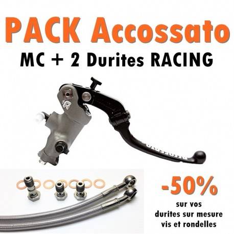 PACK Maitre cylindre de frein PRS 19x17-18-19 ACCOSSATO + 2 Durites Racing - Ezdraulix