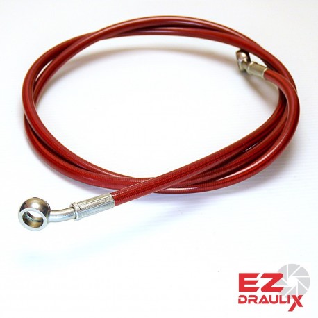 Durite sur mesure Banjos Inox Durite Rouge Néon - Durite aviation moto Ezdraulix