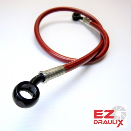 Black Banjos, Braided Hose Neon Red 71-89 cm - Durite aviation moto Ezdraulix