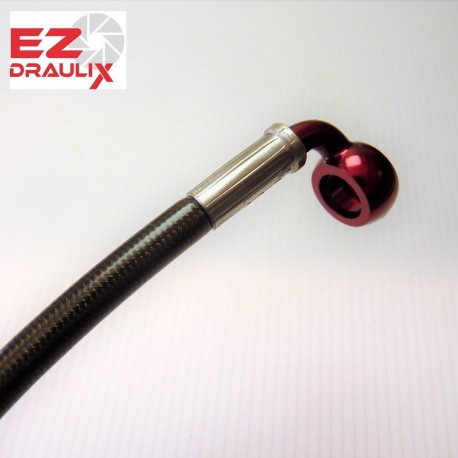 Red Banjos, Braided Hose Black Carbon 71-89 cm - Durite aviation moto Ezdraulix