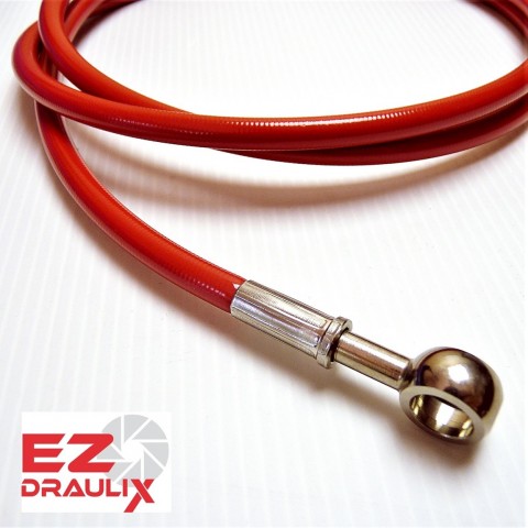 Red Banjos, Braided Hose Clear 71-89 cm - Durite aviation moto Ezdraulix