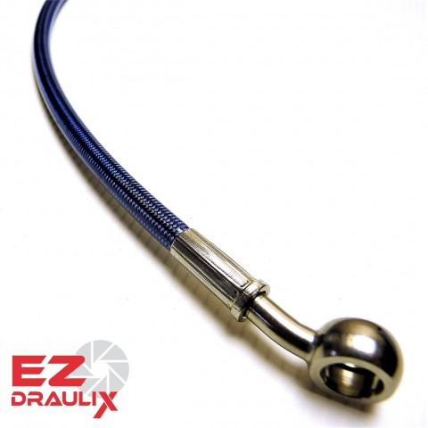 Durite sur mesure Banjos Inox Durite Bleu Blue Jean - Durite aviation moto Ezdraulix