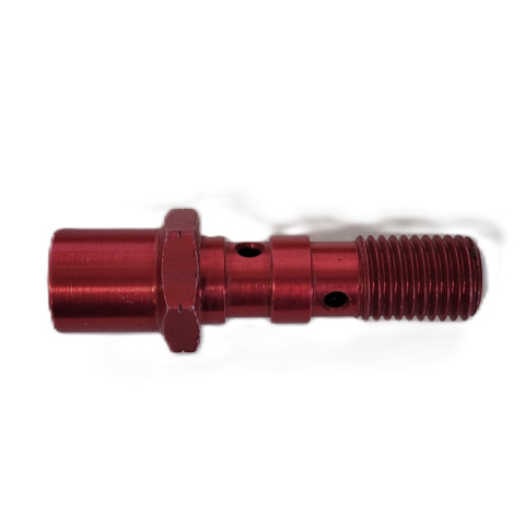 Vis banjo purgeur double M10x125 alu rouge - Ezdraulix