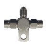 Raccord répartiteur en T mixte JIC 3/8x24 dash 3 avec fixation Raccord répartiteur en T mixte JIC 3/8x24 dash 3 avec fixation